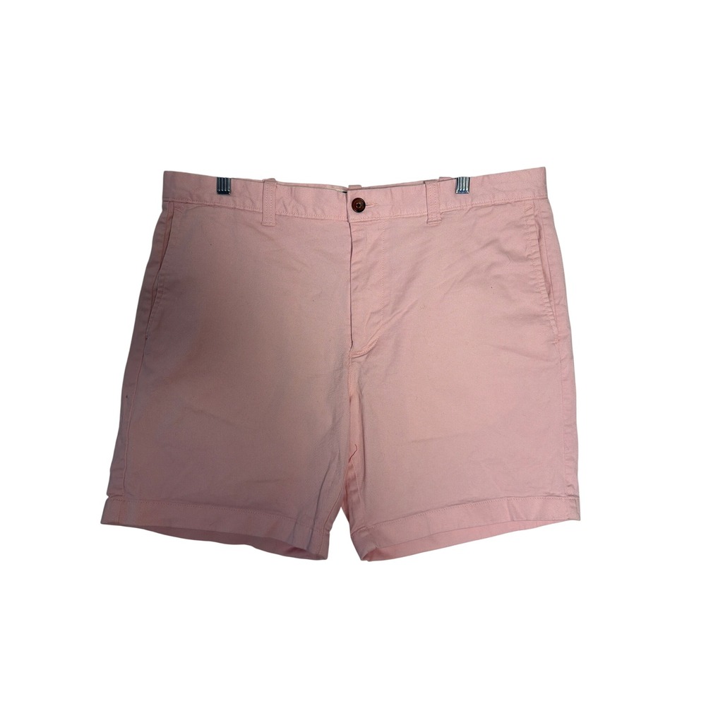 J.Crew Re-Imagined Mens Pink Chino Shorts 7 Inch Inseam Size 36 Stretch Cotton